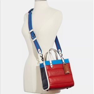 Badge Field 22 Quilted Colorblock Tote in Candy Apple Multi MSRP$450